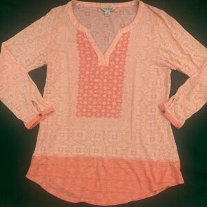 🍀LUCKY BRAND🍀 Peach Colored Peasant Top